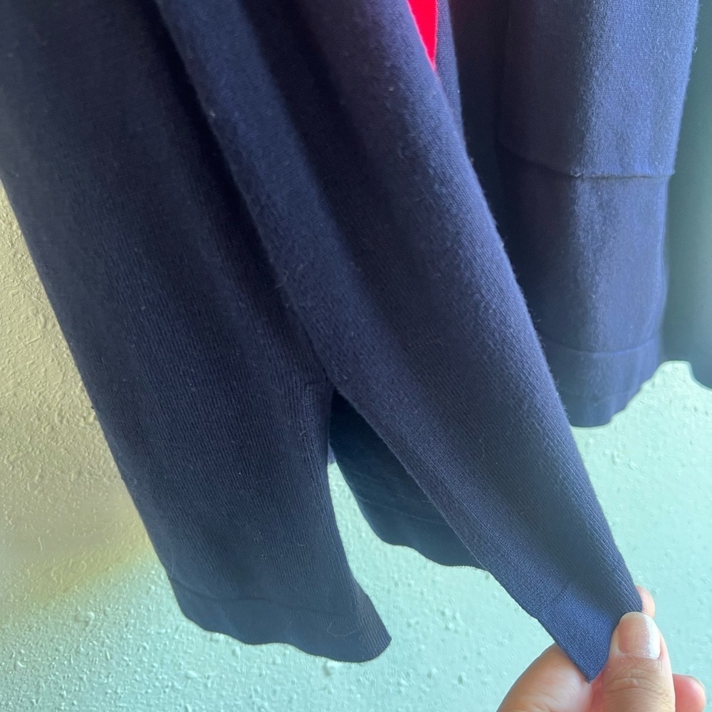 Bob Mackie Navy and Red Zigzag Vest - Picture 5 of 7